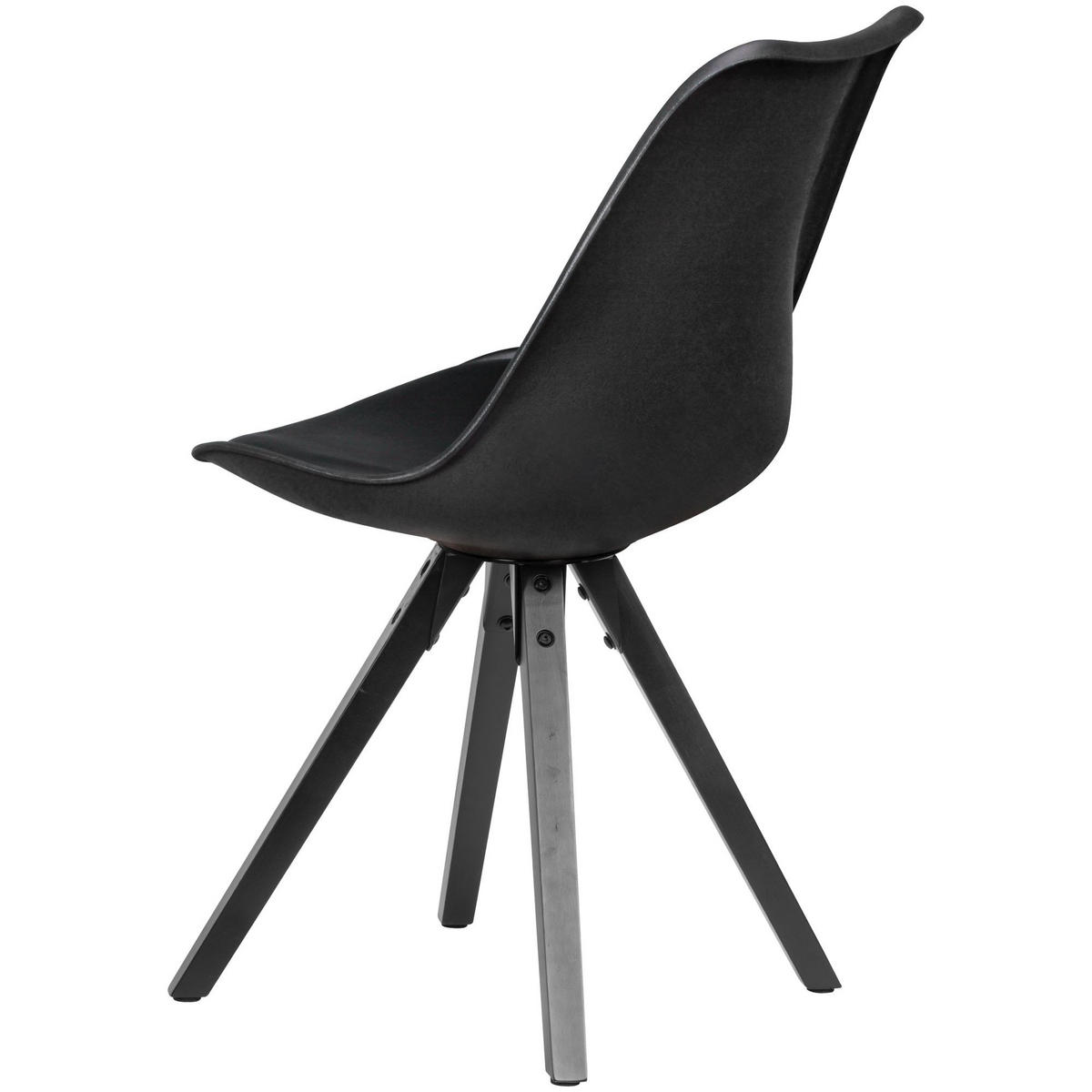 ESSZIMMERSTUHL Stoffbezug mit Holzgestell Modern gepolstert, Schwarz 49x52x87 cm - Schwarz, Holz/Kunststoff (49/87/52cm) - KADIMA DESIGN