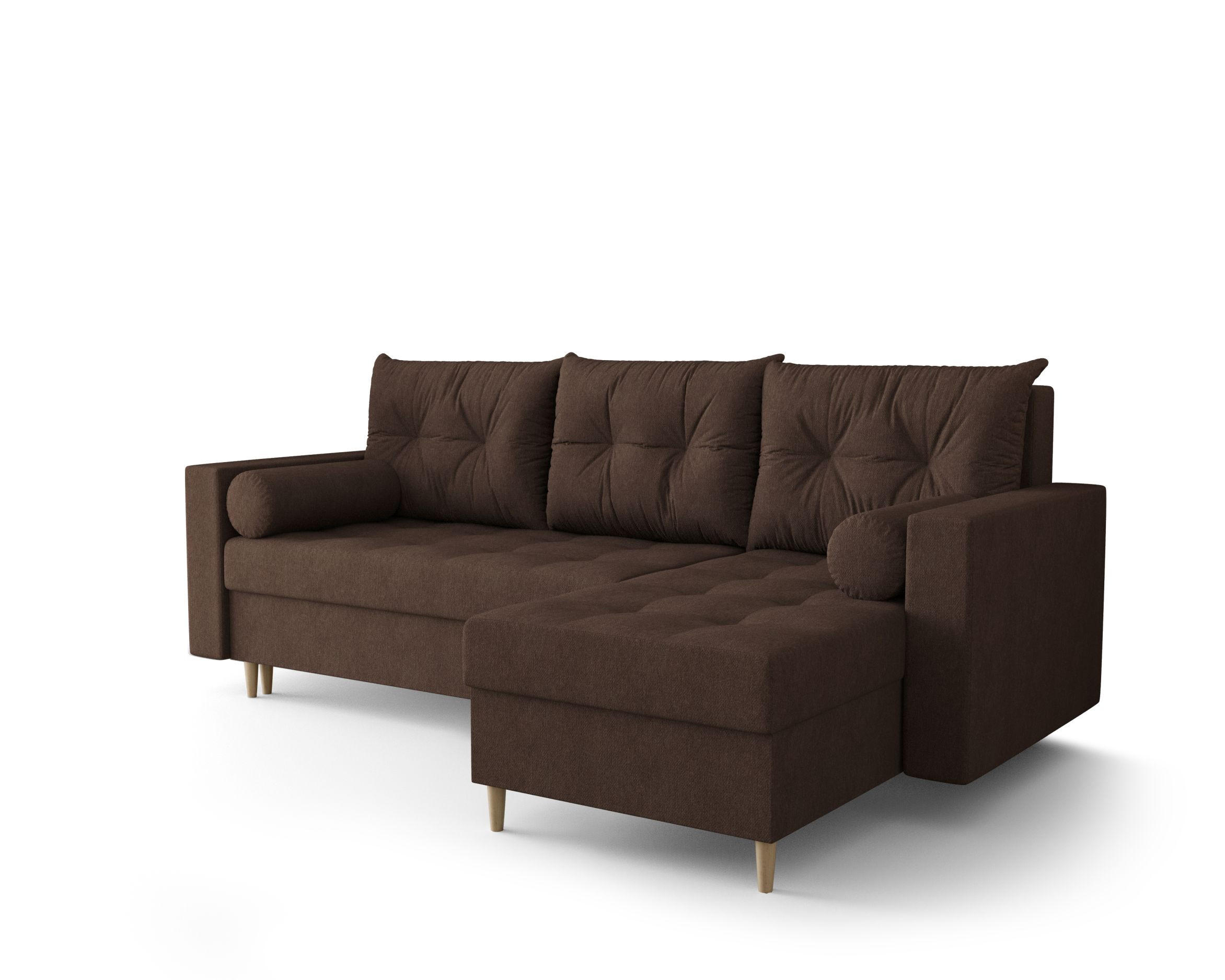 ECKSOFA SKANDI Cosmic 800 Rechts mit Schlaffunktion - Braun, Textil (230/145cm) - Bedante