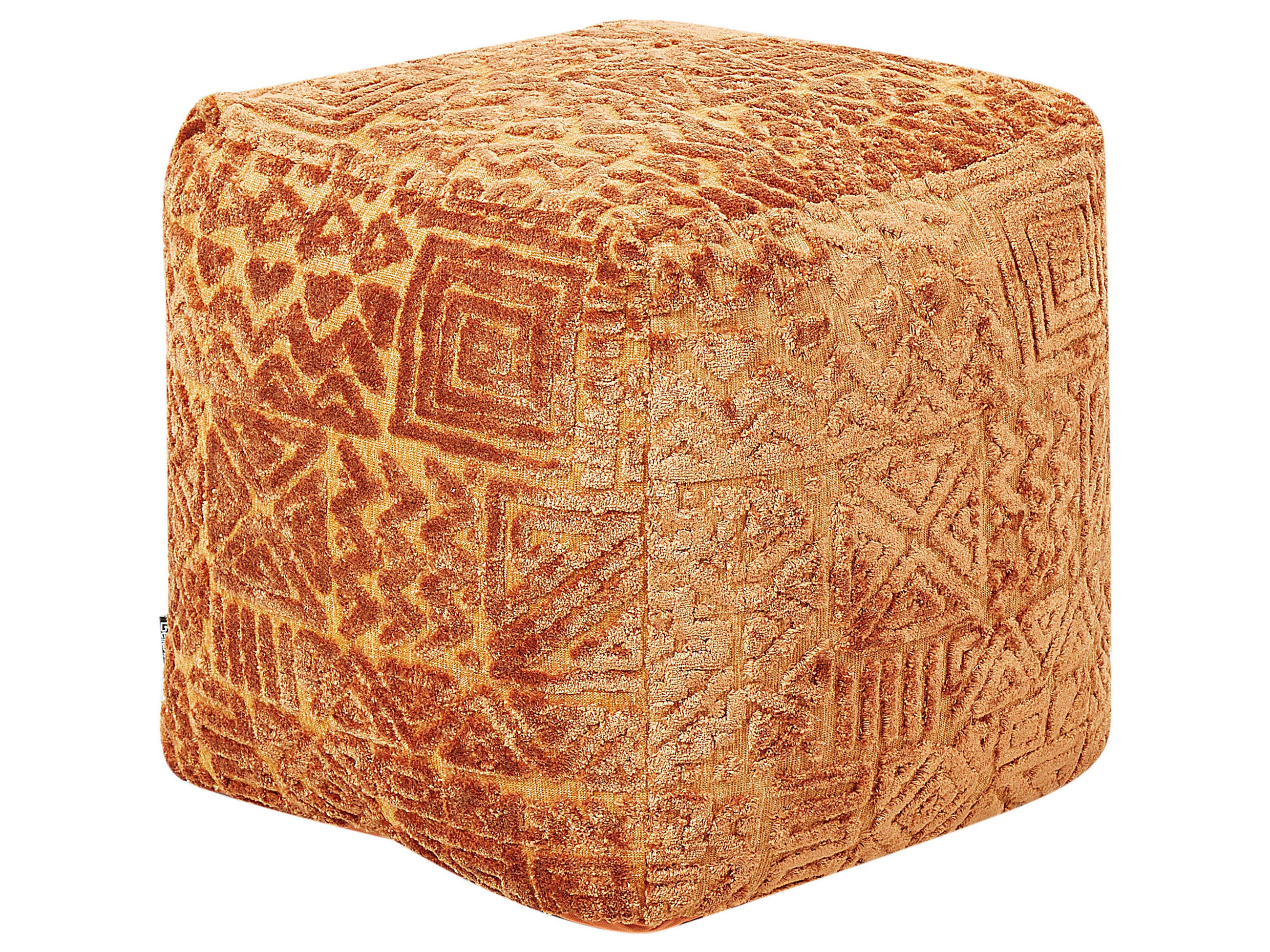 POUF Sanawan 45/45/45 cm - Braun, Naturmaterialen/Textil (45/45/45cm) - Beliani