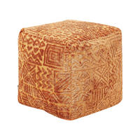 POUF Sanawan 45/45/45 cm - Braun, Naturmaterialen/Textil (45/45/45cm) - Beliani