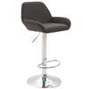 BARHOCKER DUBLIN Dunkelgrau Stoff Chrom - Dunkelgrau, Textil/Metall (51/89/52cm) - DELUKE