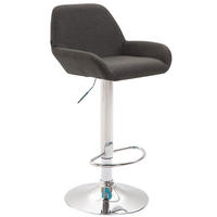 BARHOCKER DUBLIN Dunkelgrau Stoff Chrom - Dunkelgrau, Textil/Metall (51/89/52cm) - DELUKE