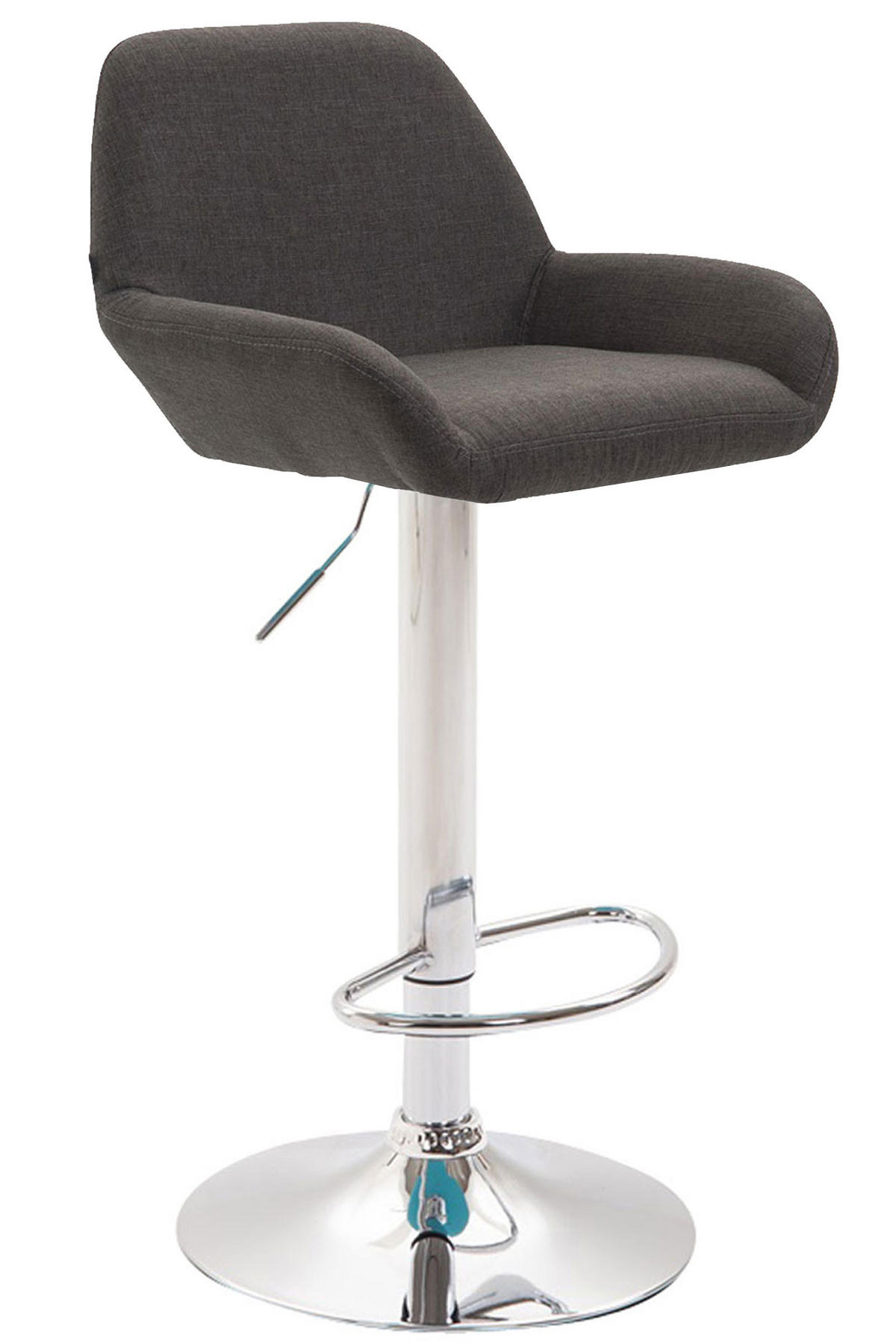 BARHOCKER DUBLIN Dunkelgrau Stoff Chrom - Dunkelgrau, Textil/Metall (51/89/52cm) - DELUKE