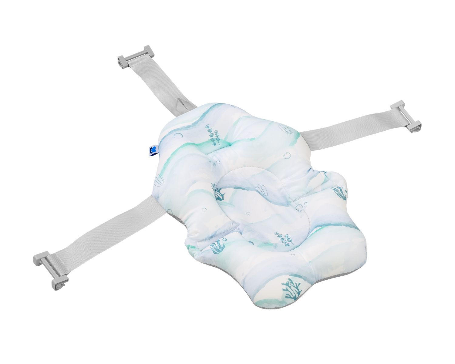 BADEKISSEN Nubo türkis Wannenauflage Badehilfe Kunststoff-Clips ab Geburt - Blau, Kunststoff (34/49cm) - Kikka boo