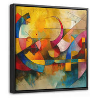 LEINWAND Bilder mit Rahmen - Kunst - Abstrakt - Modern - 20x20 - Gelb, Textil (20/20cm) - MuchoWow