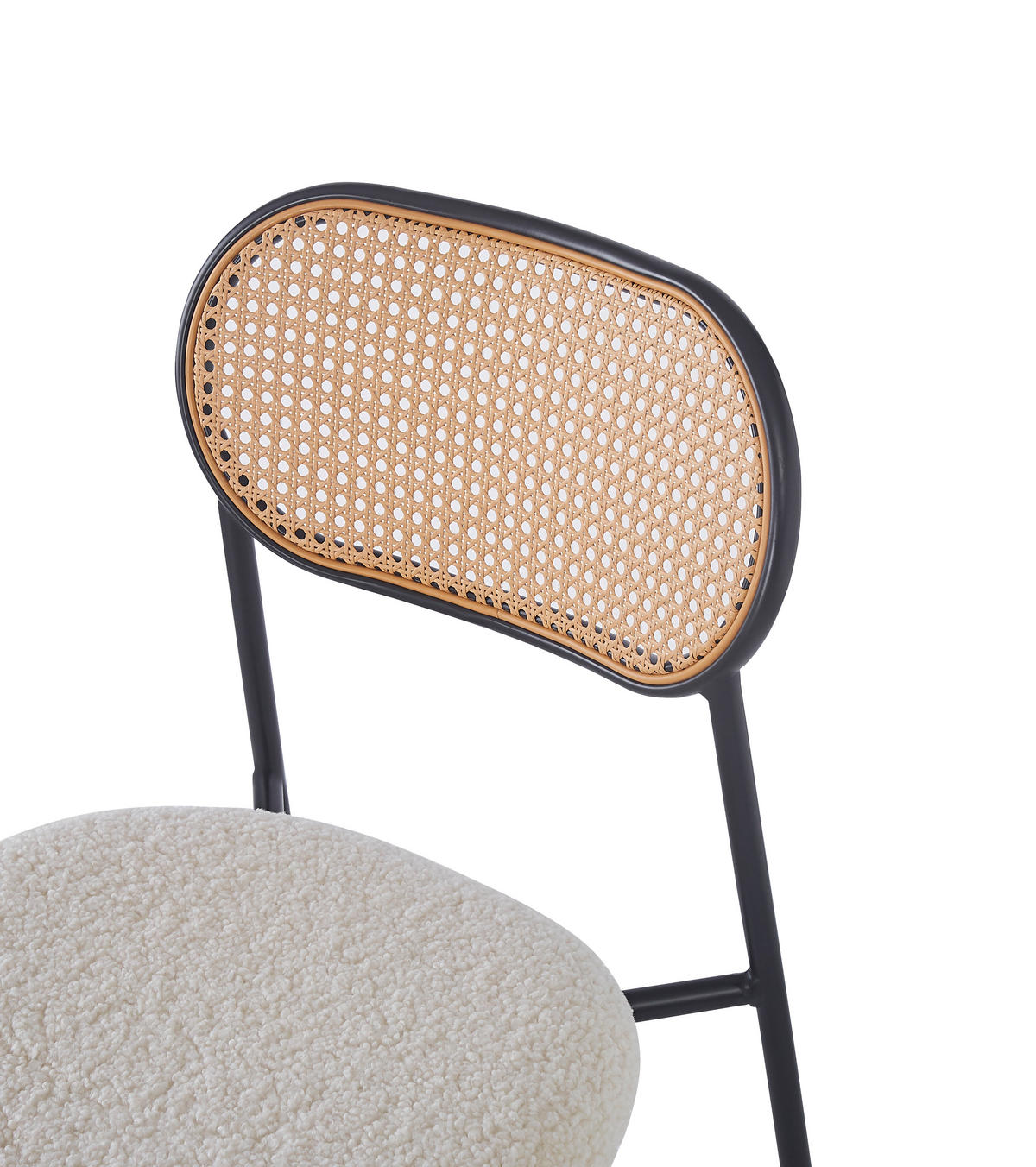 STUHL 2er-Set Rattan Weiß - Weiß, Holz (44/79/52cm) - Nordlys