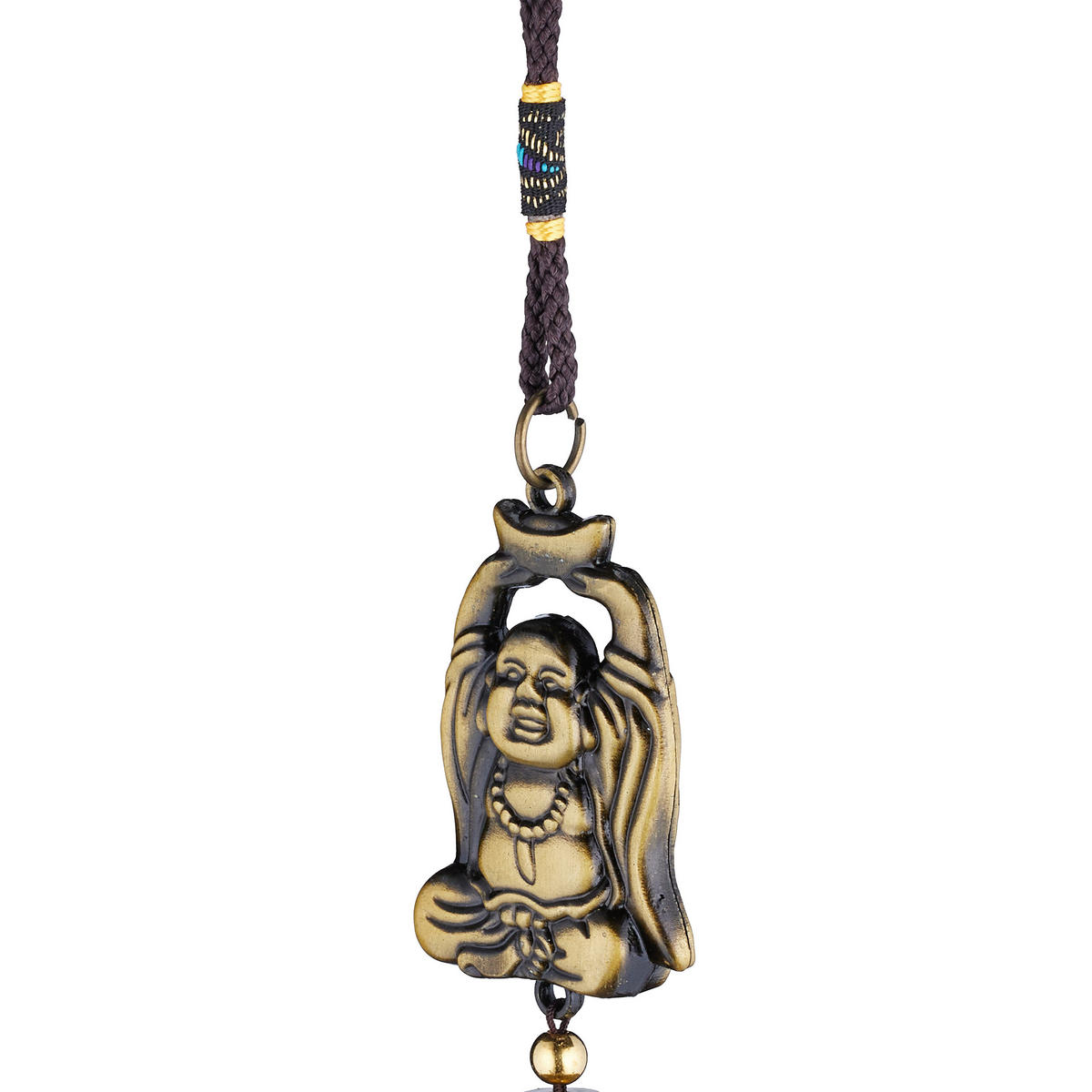 WINDSPIEL Gold Schwarz Rot 2er-Set Buddha - Goldfarben, Kunststoff/Metall (7.5/7.5/45cm) - Relaxdays
