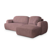 ECKSOFA MODENZA P R-S Lila Kordstoff mit Schlaffunktion - Lila, Holz (266/148cm) - MASSENO