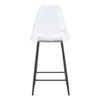 BARHOCKER 2er-Set Schwarz mit transparenter Acryl-Sitzschale und Fußstütze - Schwarz, Kunststoff (51/102/45cm) - PANGIVO