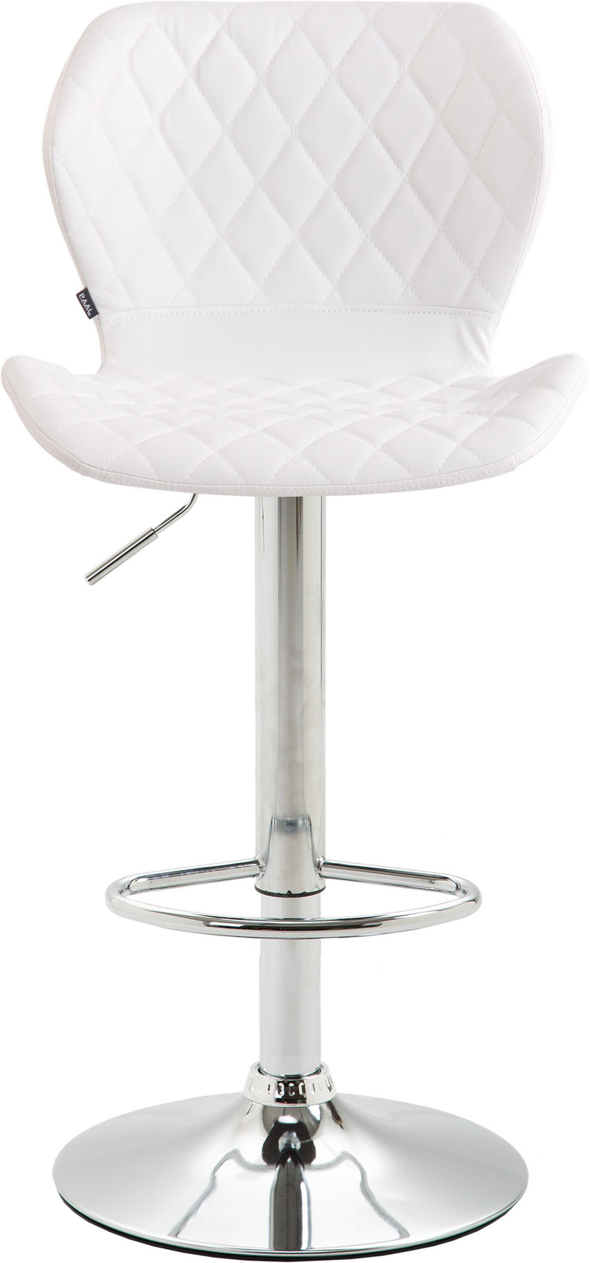 BARHOCKER Cora, Gestell Metall in Chromoptik, Kunstleder Weiß - Chromfarben/Weiß, Kunststoff/Textil (47/100/51cm) - TPFLiving