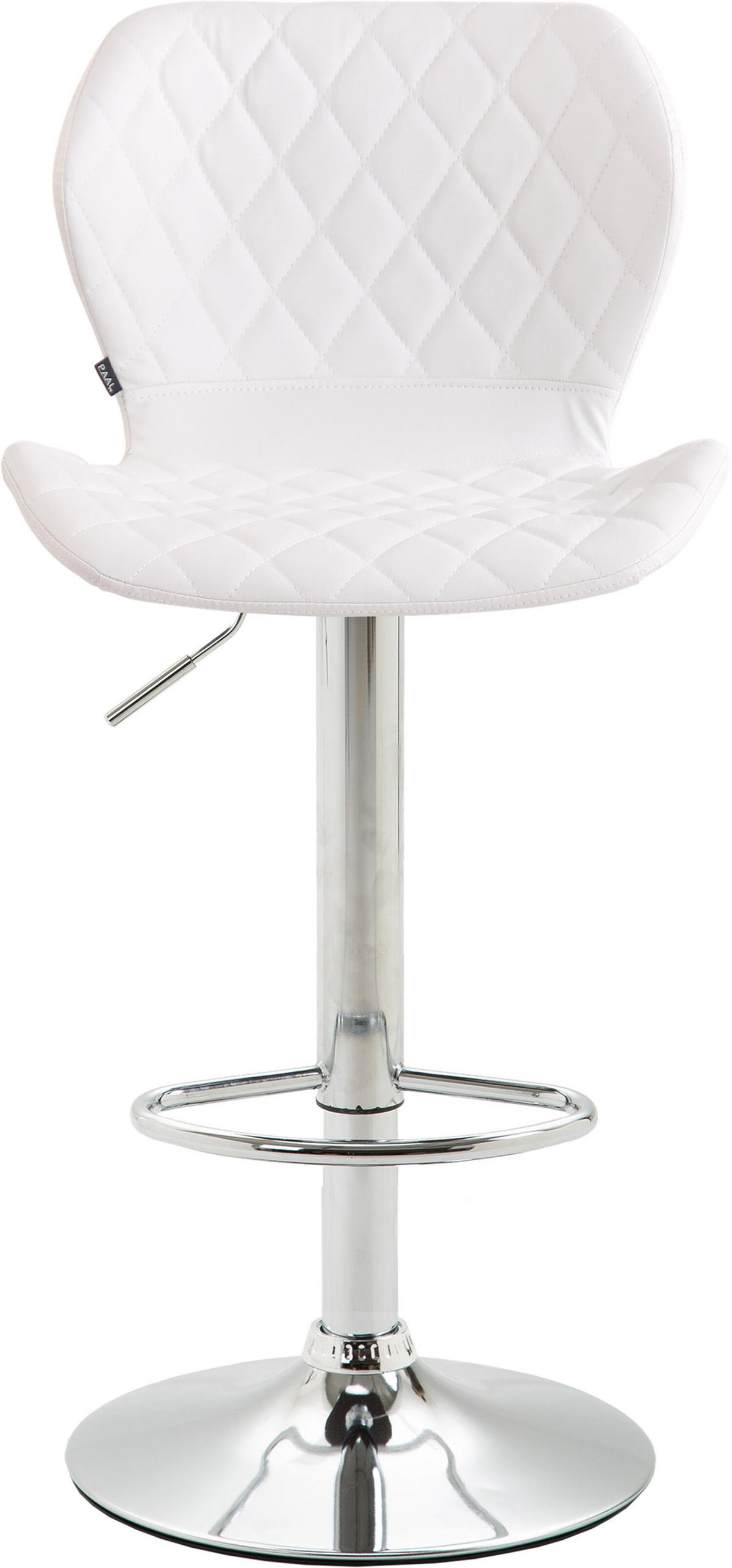 BARHOCKER Cora, Gestell Metall in Chromoptik, Kunstleder Weiß - Chromfarben/Weiß, Kunststoff/Textil (47/100/51cm) - TPFLiving