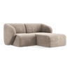 ECKSOFA Rechts Chenille Stoff Beige - Schwarz/Cappuccino, Holzwerkstoff/Kunststoff (178/166cm) - Makamii