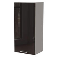 KÜCHENHÄNGESCHRANK Essen W4/45 Schwarz Hochglanz / Weiß Matt 45 / 32,5 / 96cm - Schwarz Hochglanz/Schwarz, Holz/Holzwerkstoff (45/96/32.5cm) - Feldmann-Wohnen