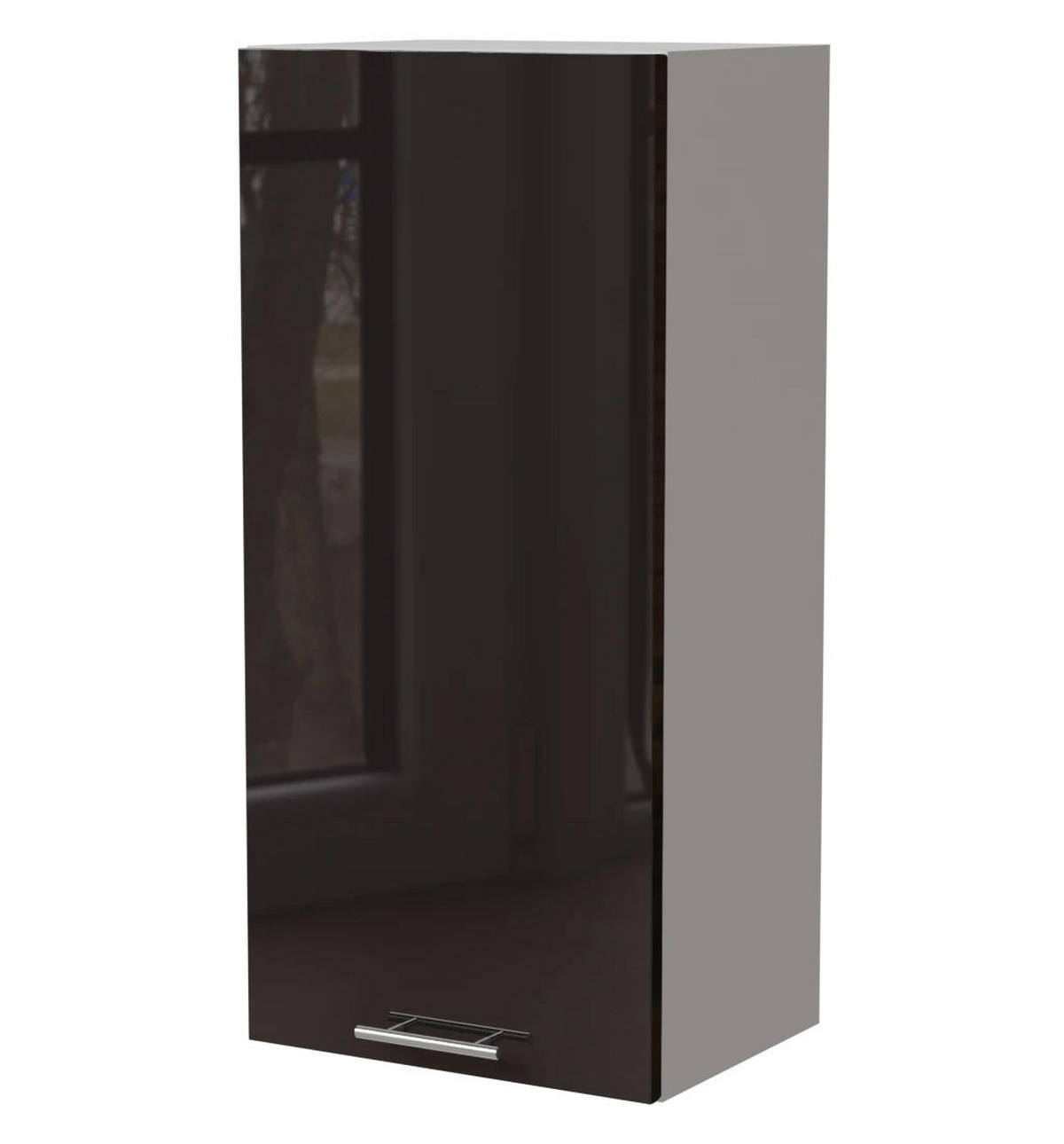 KÜCHENHÄNGESCHRANK Essen W4/45 Schwarz Hochglanz / Weiß Matt 45 / 32,5 / 96cm - Schwarz Hochglanz/Schwarz, Holz/Holzwerkstoff (45/96/32.5cm) - Feldmann-Wohnen