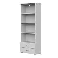 BÜCHERREGAL FAUSKE REG4-2S Schubladen Weiß - Weiß, Holzwerkstoff/Kunststoff (69/180/34cm) - Komodee