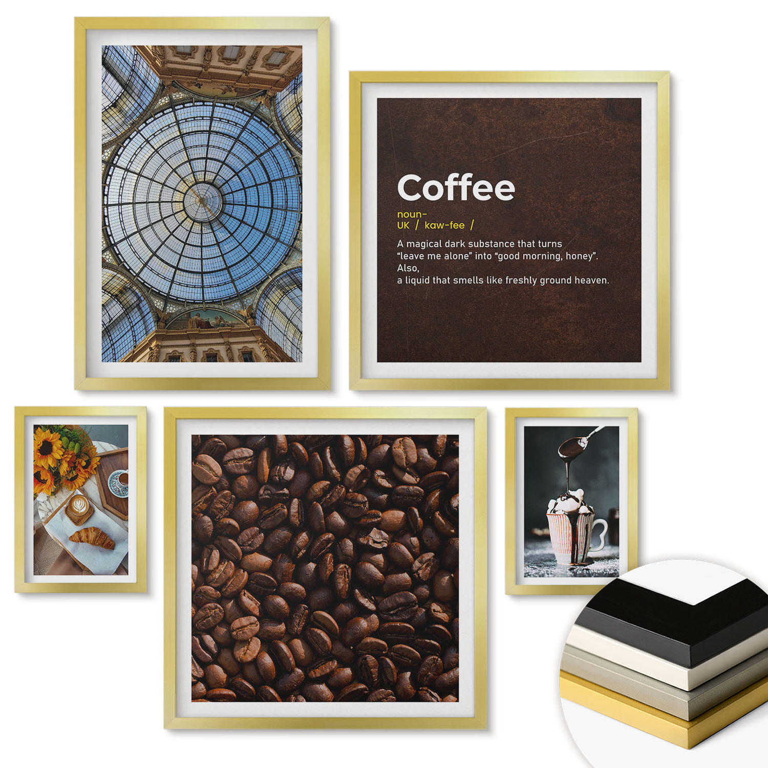 ArtPrintCave Wandbilder Gold 40x60 cm