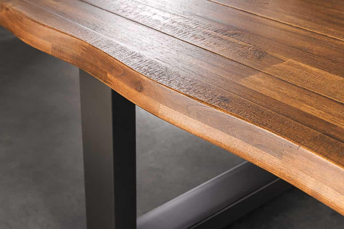 COUCHTISCH GENESIS Akazie kufen Braun 110cm - Schwarz/Braun, Holz/Metall (69/110/46cm) - riess-ambiente