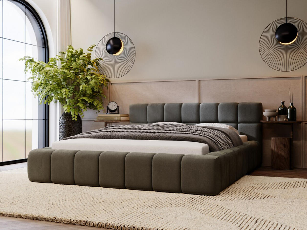 POLSTERBETT Alicante 140x200 Dunkelgrau - Dunkelgrau, Textil (140/200cm) - Graingold