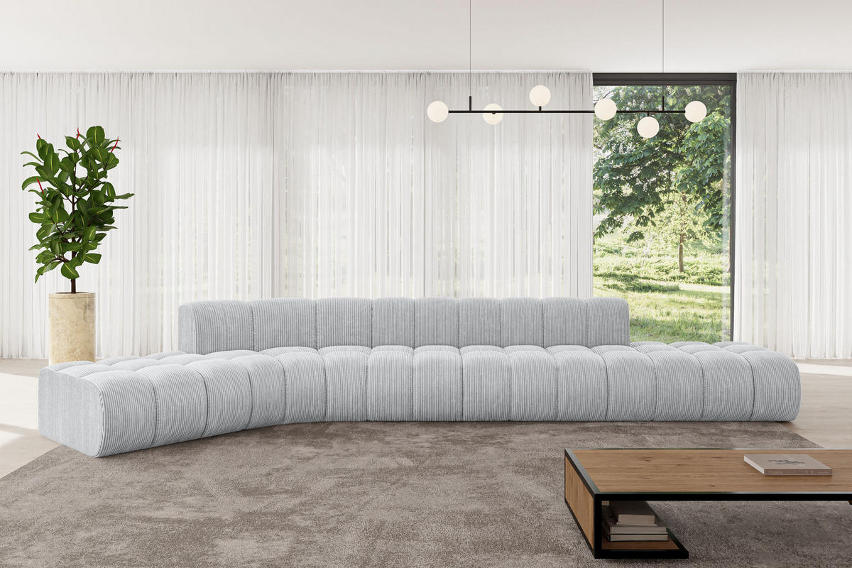 ECKSOFA modulares Sofa Solven-L2 - 471x174x70 cm Grau - Grau, Holzwerkstoff/Textil (471/174cm) - ALTDECOR