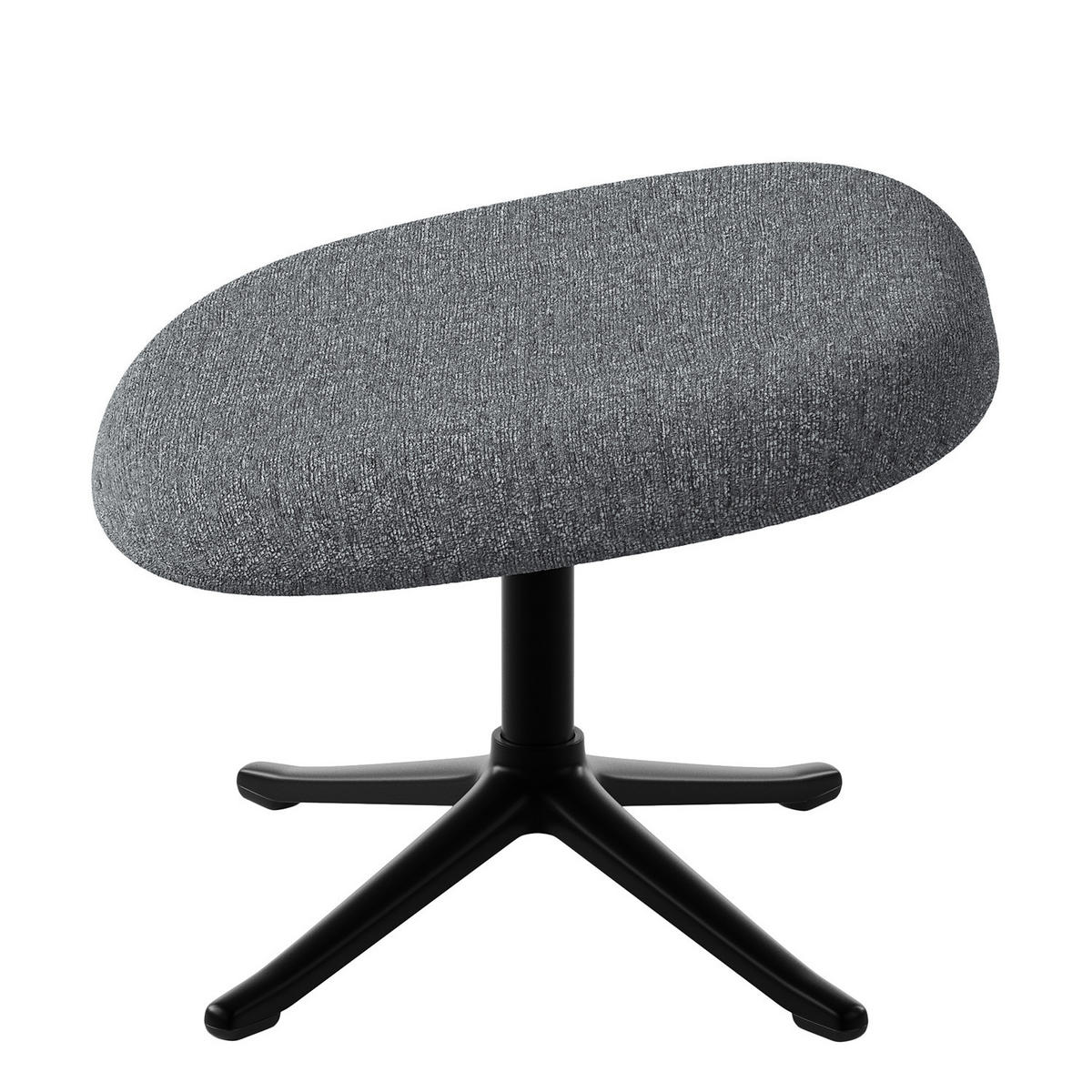 POLSTERHOCKER - Schwarz/Grau, Textil/Metall (53/37/46cm) - home24