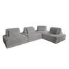 MODULSOFA WIOLO SOFT 4 MODULE 4 KISSEN Grau Cord - Schwarz/Grau, Kunststoff/Textil (333/84/222cm) - KAWOLA