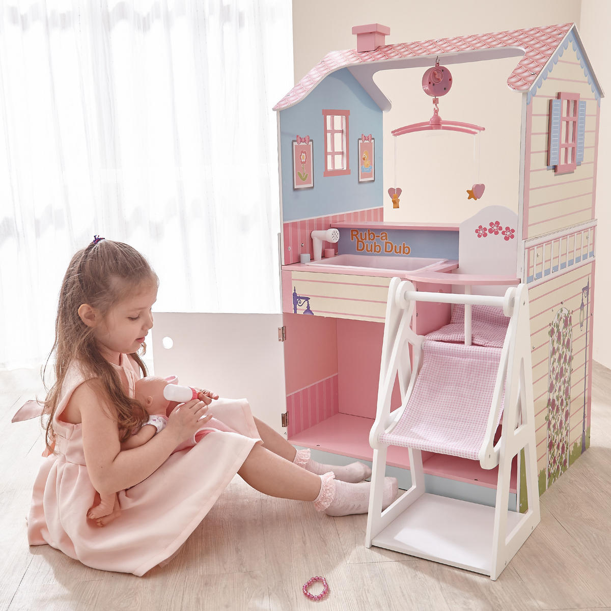 PUPPENHAUS Nursery, Holz, Rosa, 102cm - Pink, Holzwerkstoff (53/102/86cm) - Teamson Kids