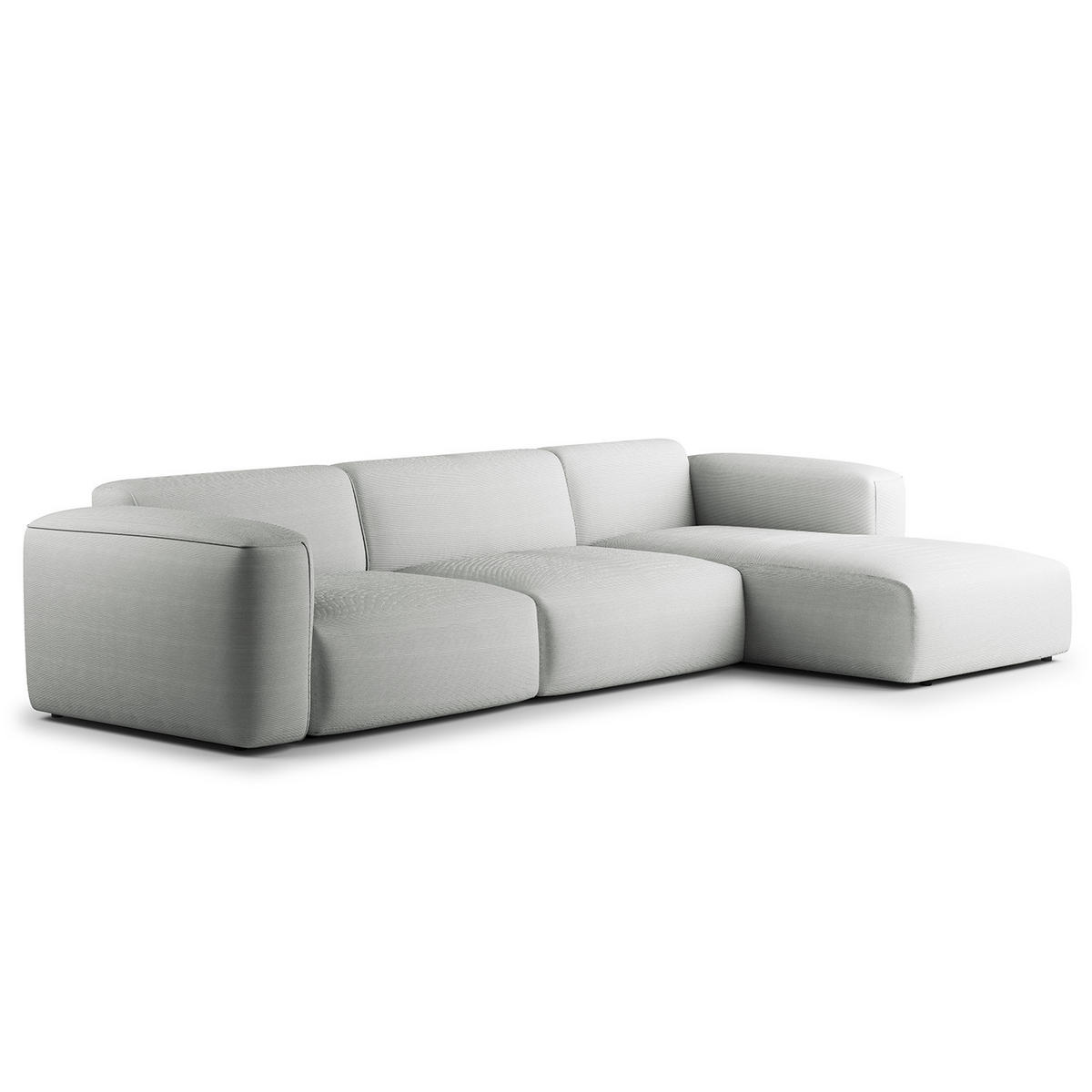 3-SITZER ECKSOFA mit Longchair - Schwarz/Grau, Kunststoff/Textil (317/173cm) - home24