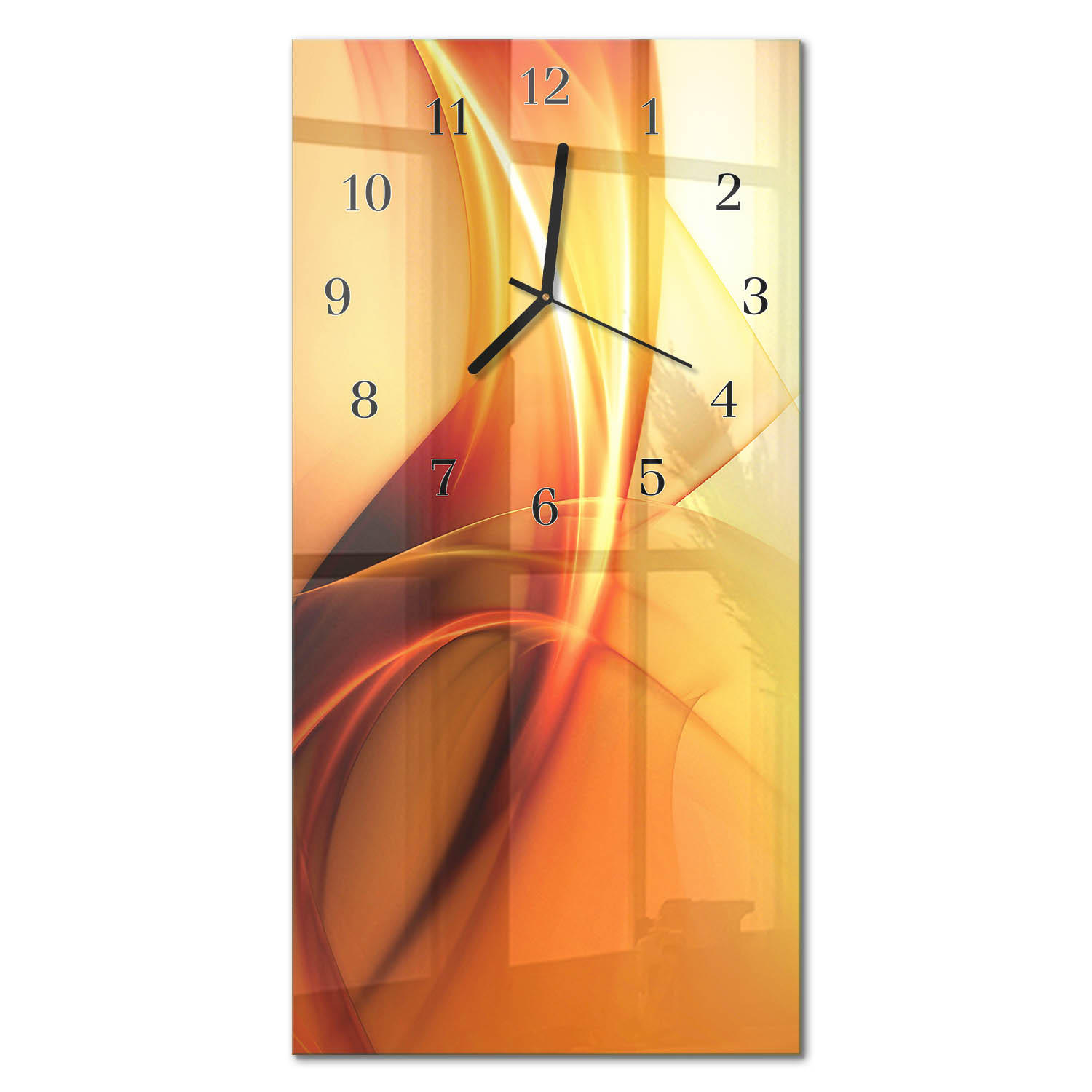 WANDUHR 60x30 cm - Nacht - Orange, Glas (30/60/0.4cm) - TULUP