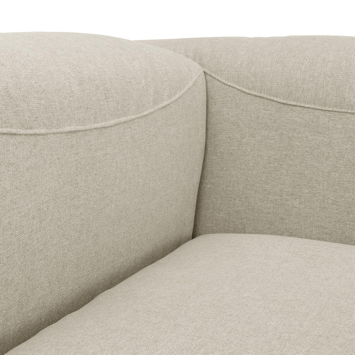 LONGCHAIR Armlehne rechts Kattrina Flachgewebe creme - Creme, Kunststoff (160/73/100cm) - 58aufmkessel