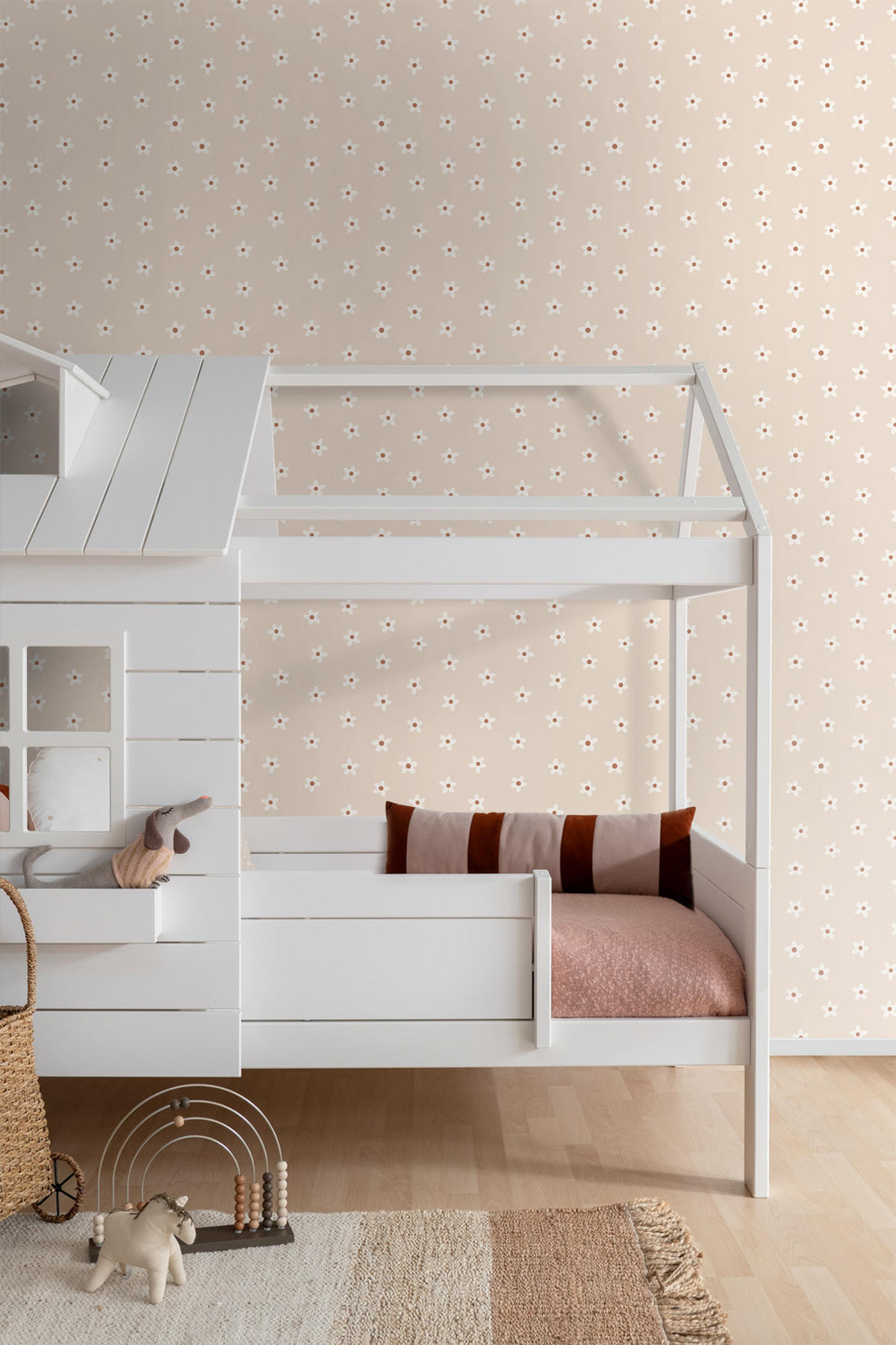 TAPETE Gänseblümchen 53 cm x 10.05 m - Beige, Papier (53/0.1cm) - ESTAhome