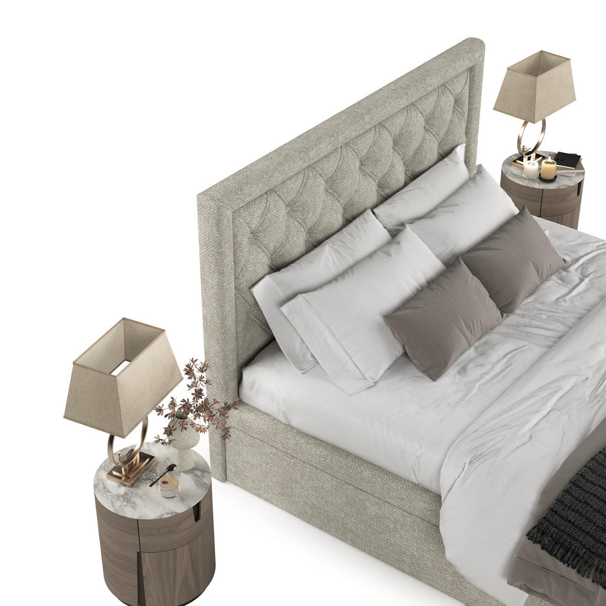 POLSTERBETT Nicobar mit Stauraum 180/200 cm Beige im Alta Stoff - Beige/Schwarz, Holz/Holzwerkstoff (180/200cm) - AltaBeds