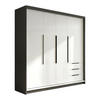 DREHTÜRENSCHRANK KLARI Graphit Weiß Schubladen 200 cm - Graphitfarben/Weiß, Holzwerkstoff (200/215/59.5cm) - A&J MöbelLand