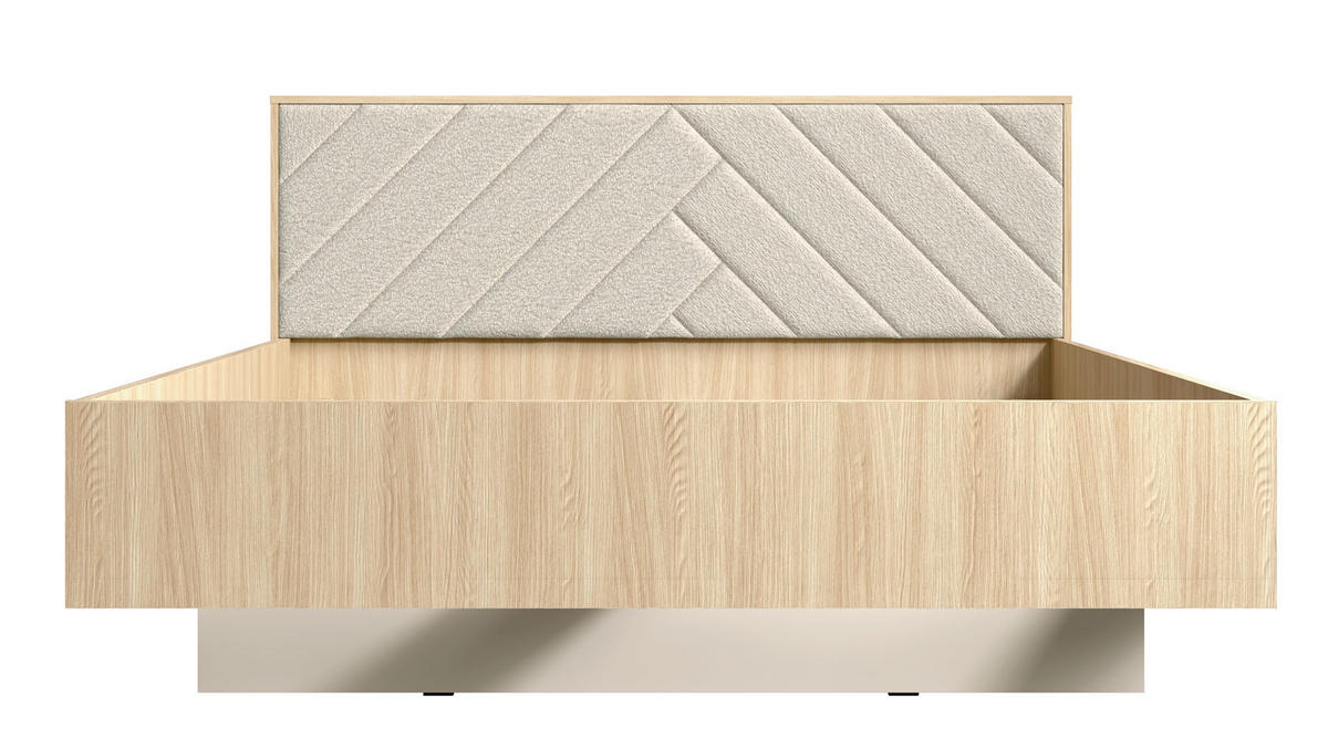 DOPPELBETT Villa Eiche Barista / Wüstensand 170 / 210 / 97cm - Eichefarben/Braun, Holz/Holzwerkstoff - Feldmann-Wohnen