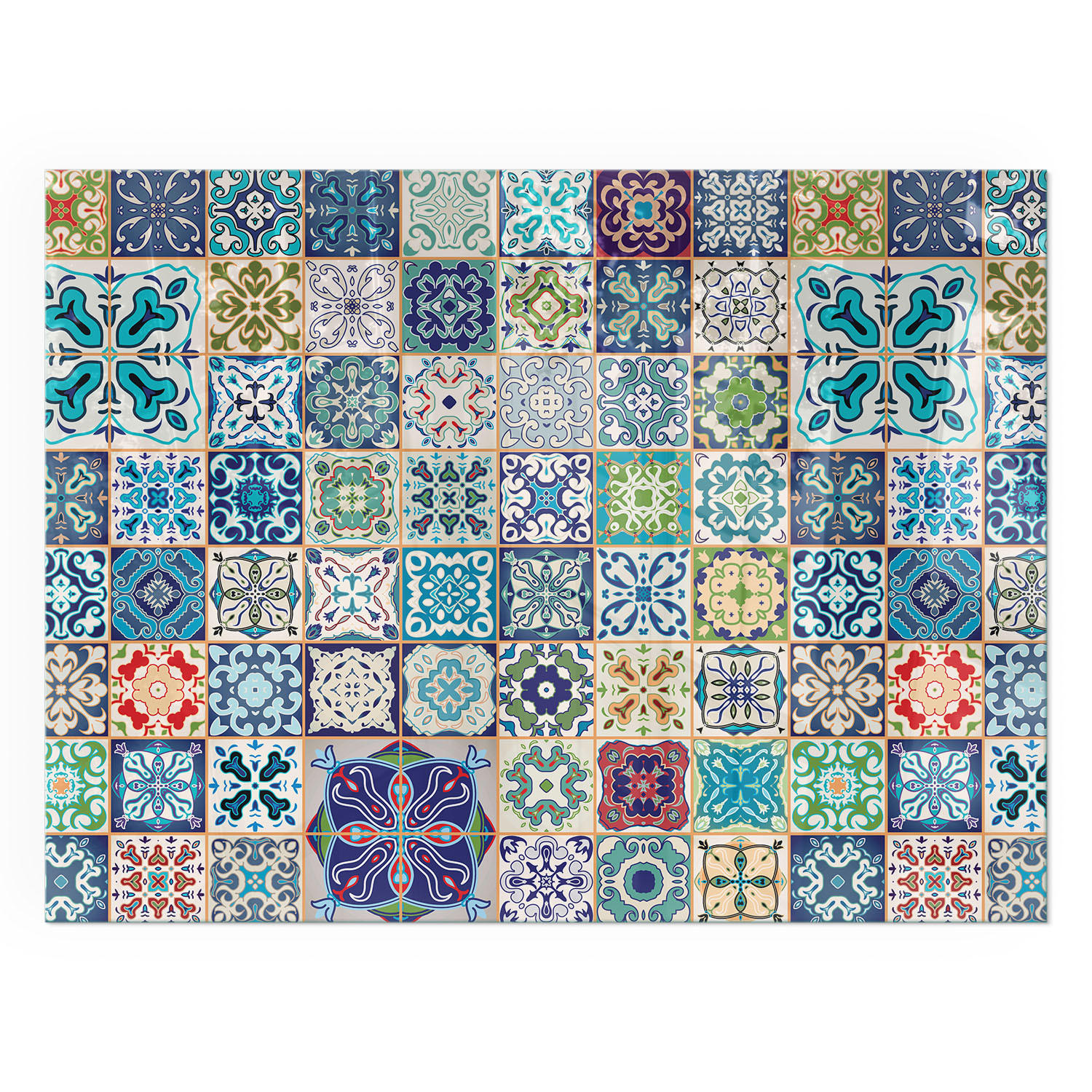 GLASPLATTE für Kamin 80x60 cm - Blau, Glas (80/60/0.4cm) - TULUP