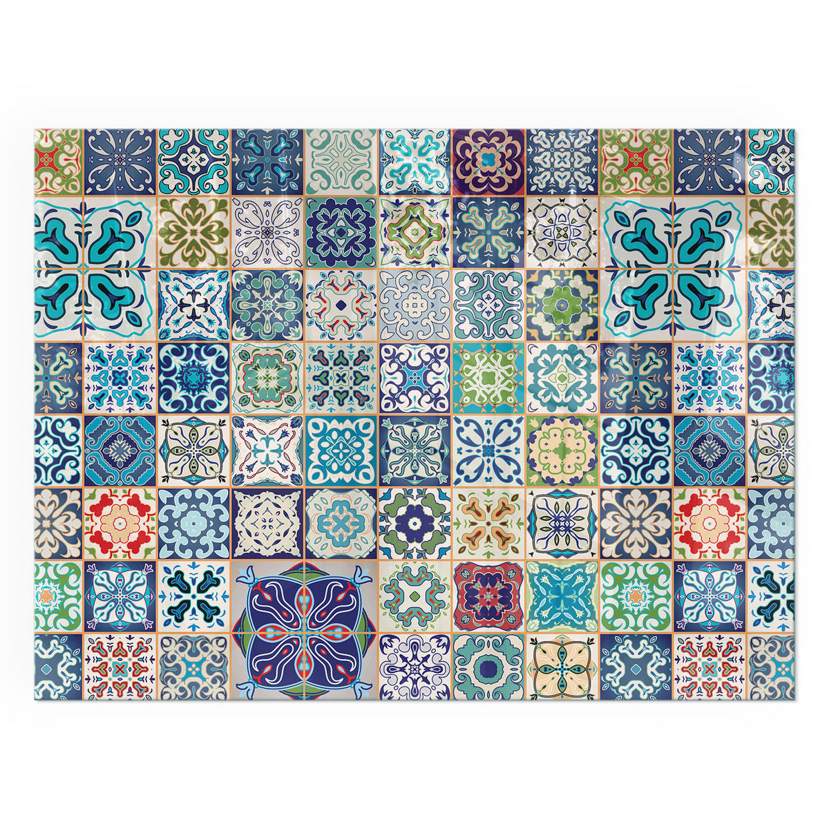 GLASPLATTE für Kamin 80x60 cm - Blau, Glas (80/60/0.4cm) - TULUP