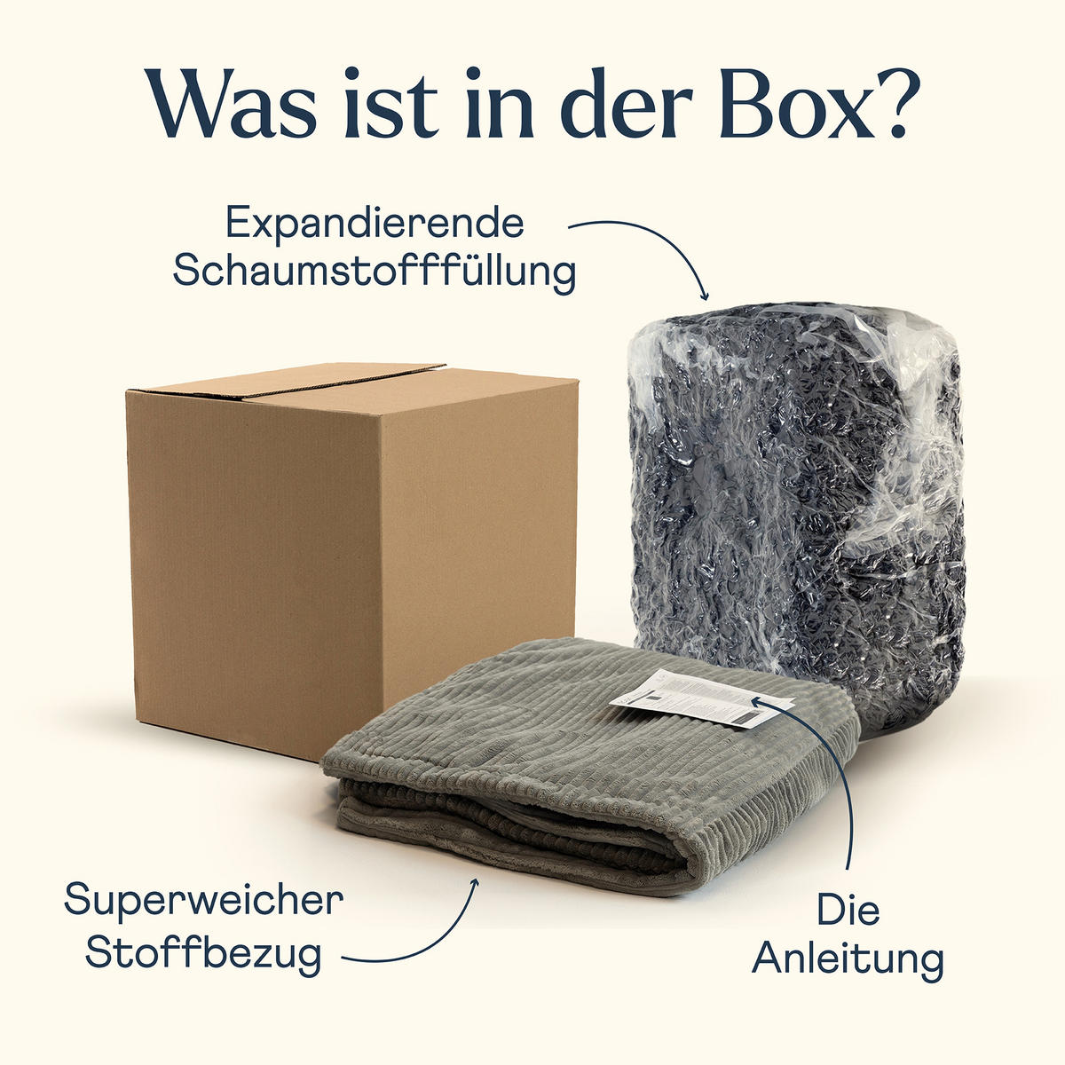SITZSACK Nimbus - Grau, Textil (127/65/115cm) - icon