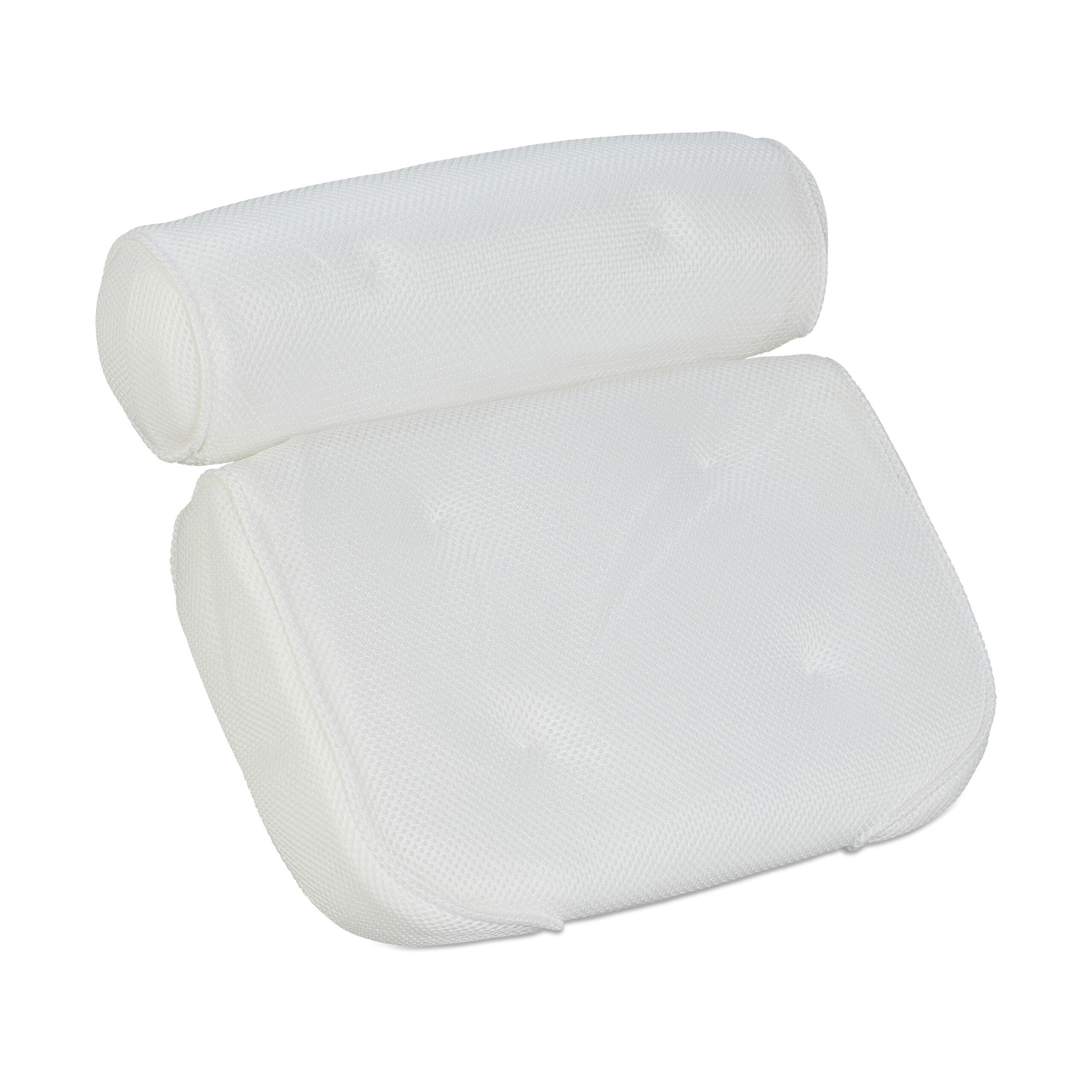 BADEWANNENKISSEN - Weiß, Kunststoff/Textil (43/36cm) - Relaxdays