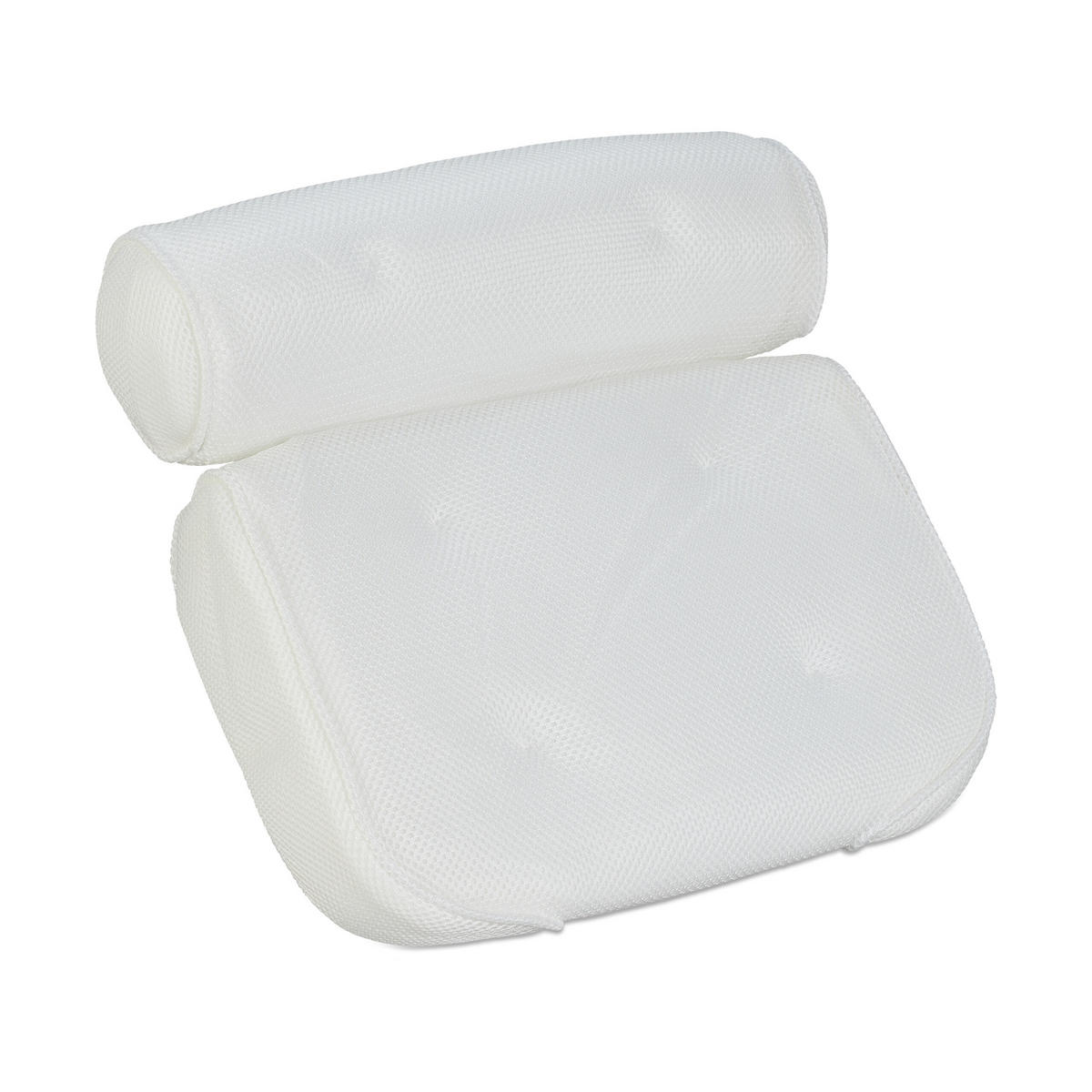 BADEWANNENKISSEN - Weiß, Kunststoff/Textil (43/36cm) - Relaxdays