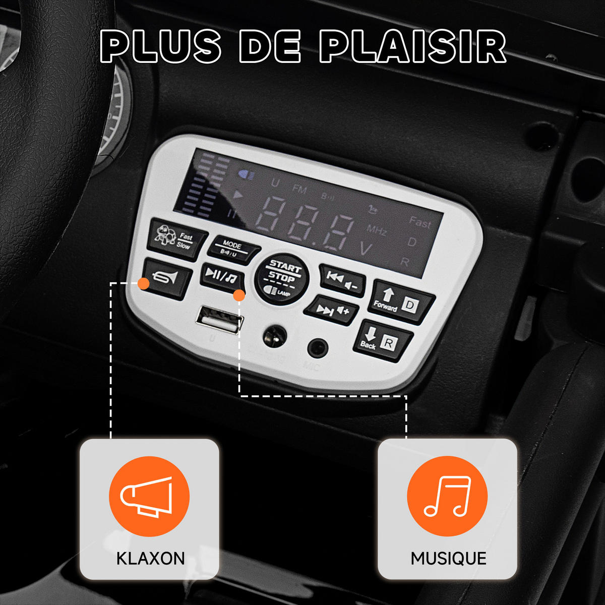 ELEKTRO-UTV DE-13143 2,4G Fernbedienung Schwarz - Schwarz, Kunststoff (100/63/65cm) - ComfortXL