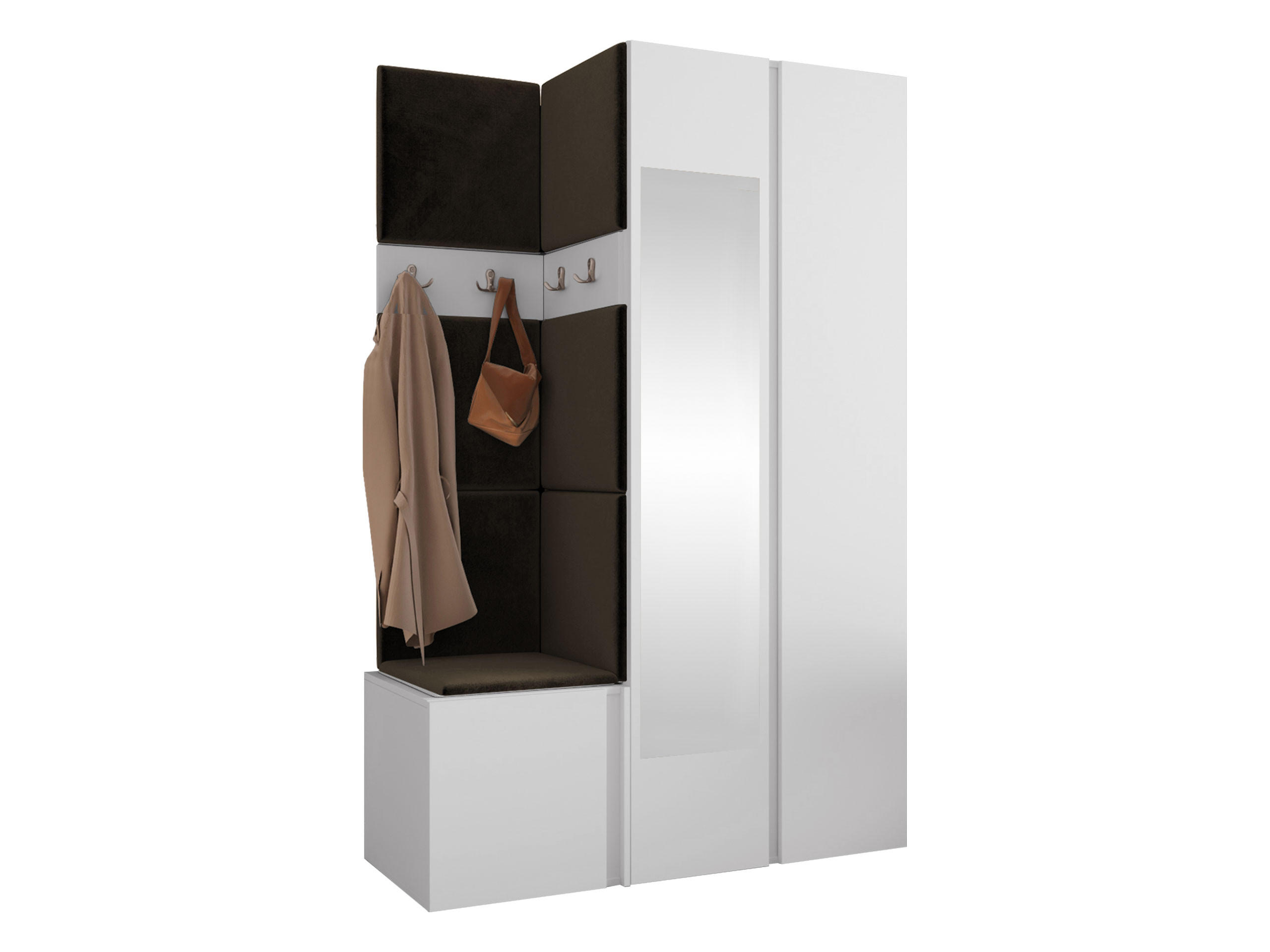 MOBILIER PENTRU HOL Orion XXVI - maro/alb, material plastic/compozit lemnos (116/186/46cm) - MIRJAN24