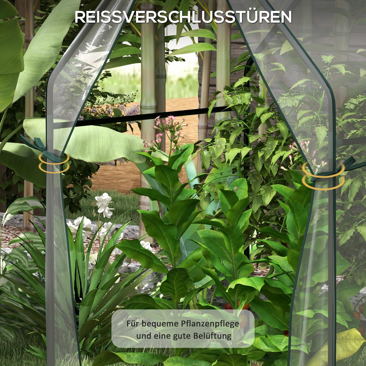 FOLIENGEWÄCHSHAUS, Transparent, Stahl, Kunststoff - Transparent, Metall (90/145/90cm) - Outsunny
