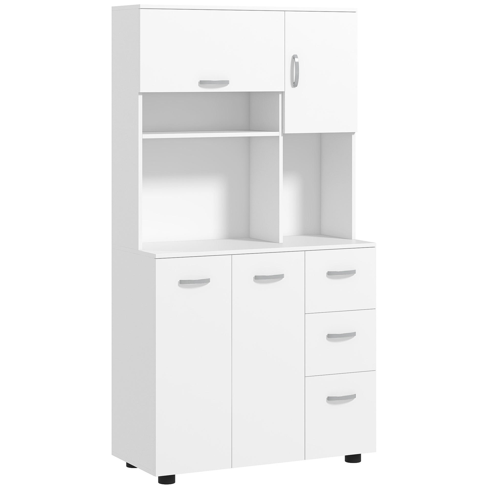 KÜCHENSCHRANK, MDF, Weiß, 89L x 39,5B x 168H cm - Weiß, Holzwerkstoff (39.5/168/89cm) - HOMCOM