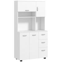 KÜCHENSCHRANK, MDF, Weiß, 89L x 39,5B x 168H cm - Weiß, Holzwerkstoff (39.5/168/89cm) - HOMCOM