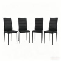 ARMLEHNSTUHL-SET DE-36142 4 Stück mit Kunstlederbezug Schwarz - Schwarz, Metall (40/98/51cm) - ComfortXL