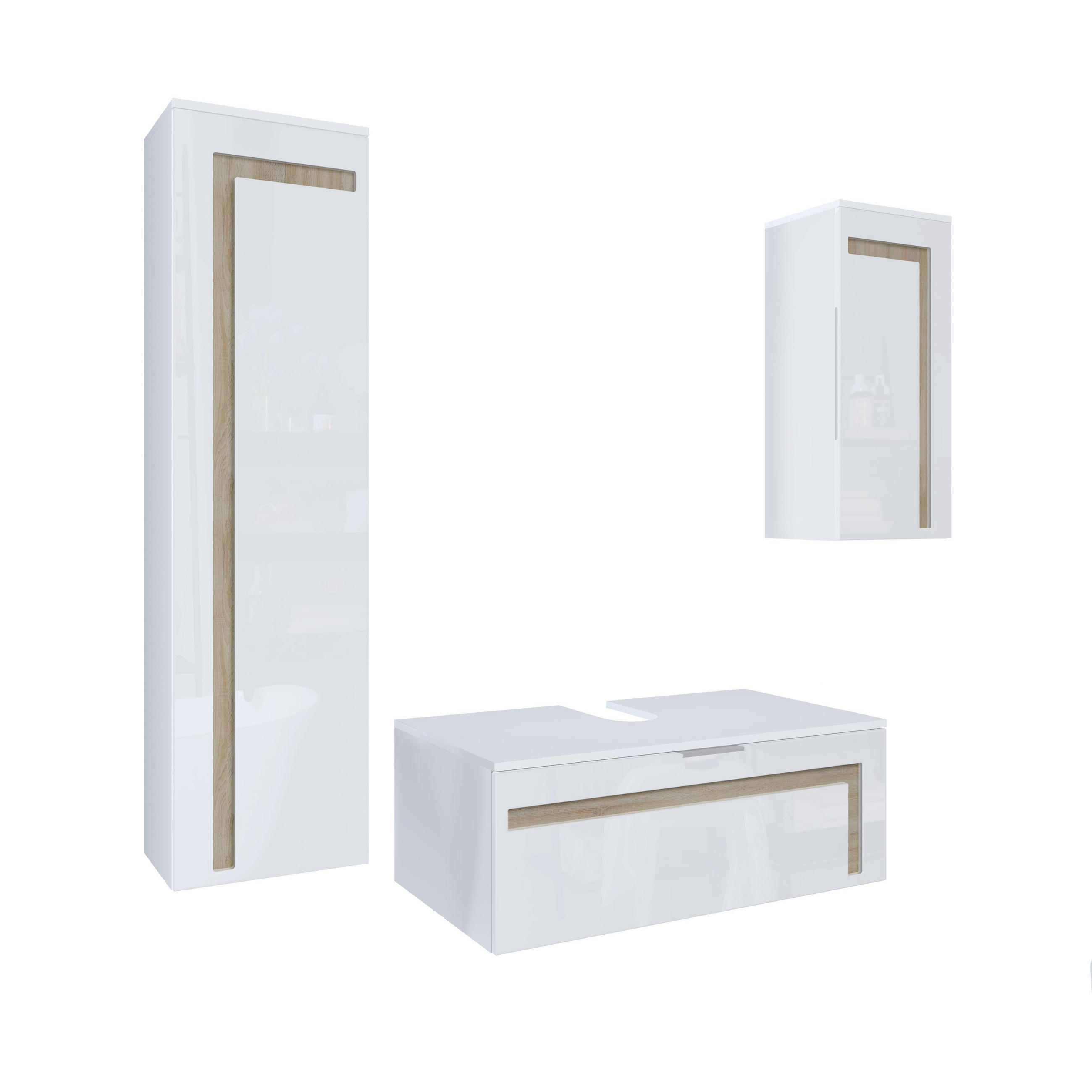 Vladon Badmöbelset Eiche San Remo 200x193x51 cm