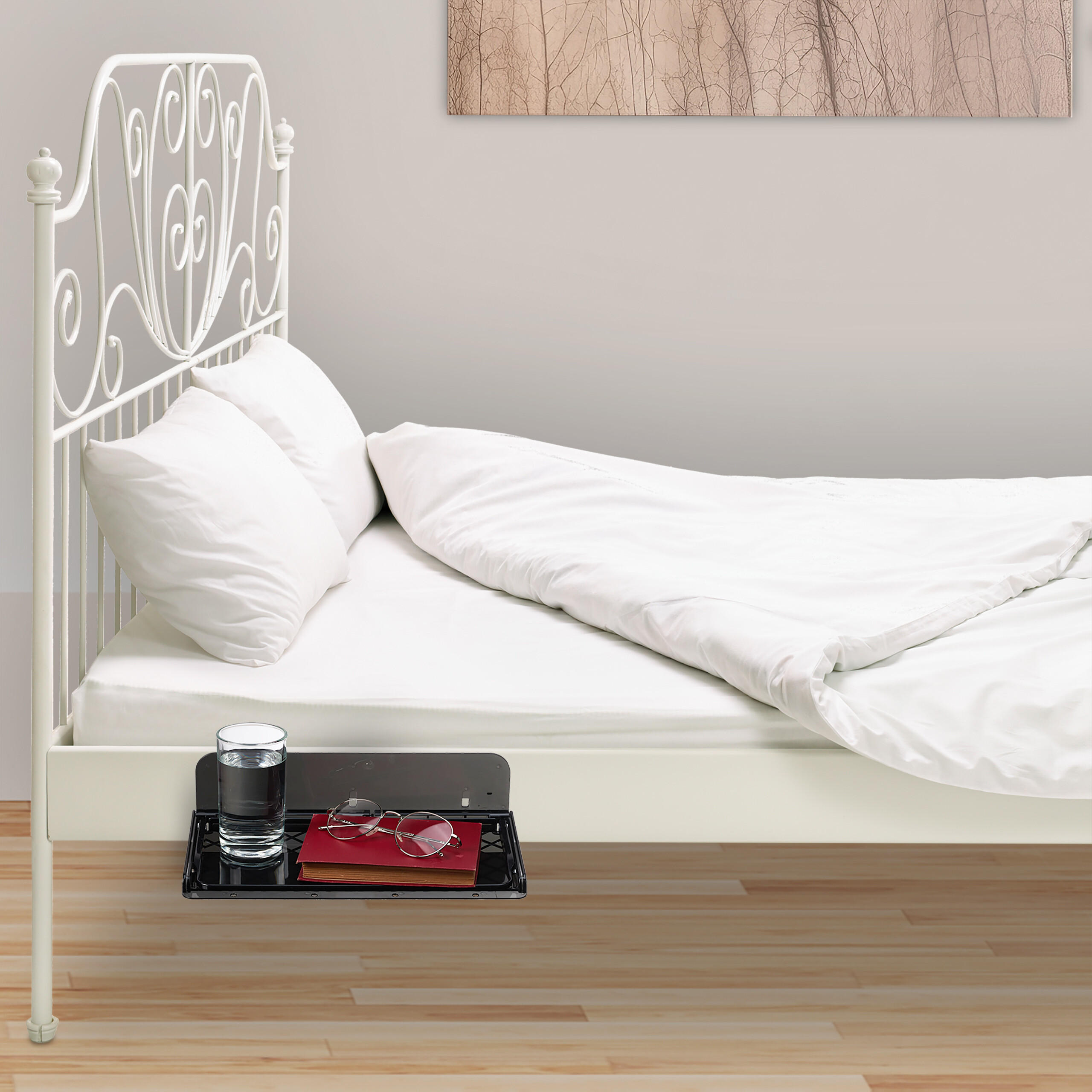 BETTTISCH - Schwarz, Kunststoff (30/8.5/22cm) - Relaxdays