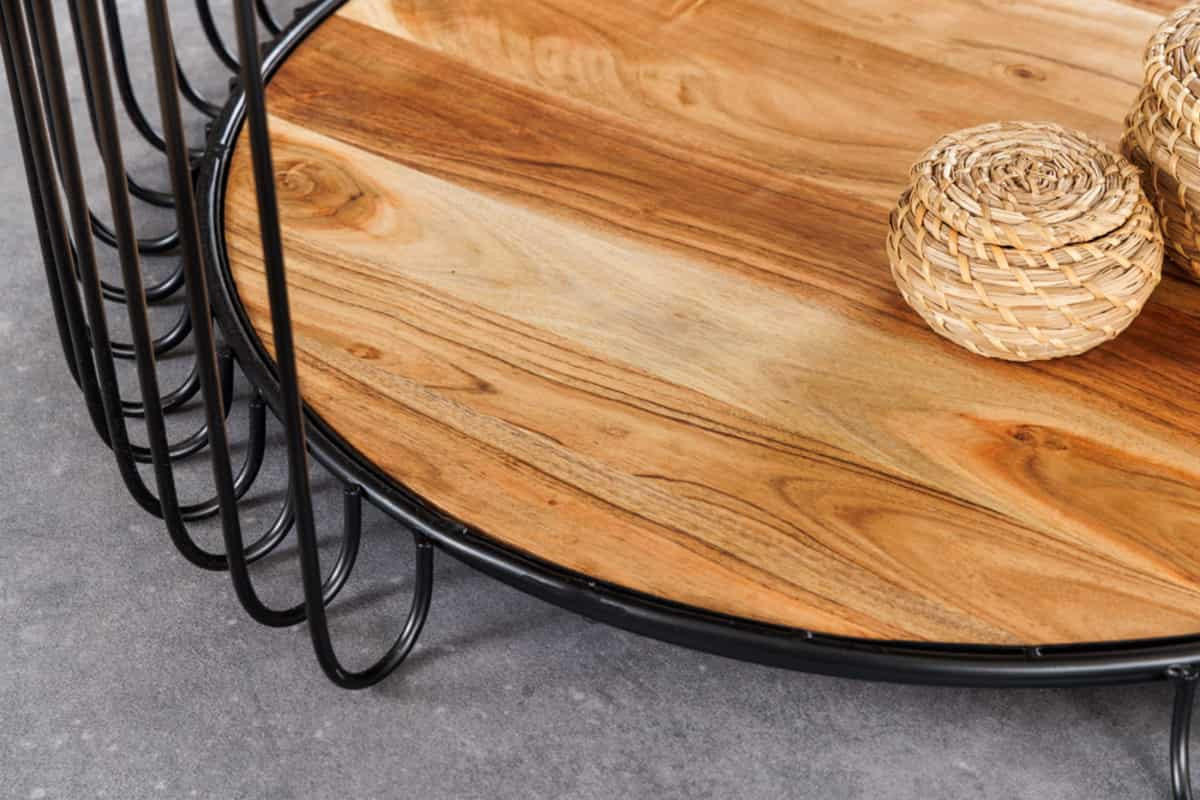 COUCHTISCH TRUE ELEMENTS Akazie rund Natur 73cm - Braun, Holz/Metall (73/73/41cm) - riess-ambiente