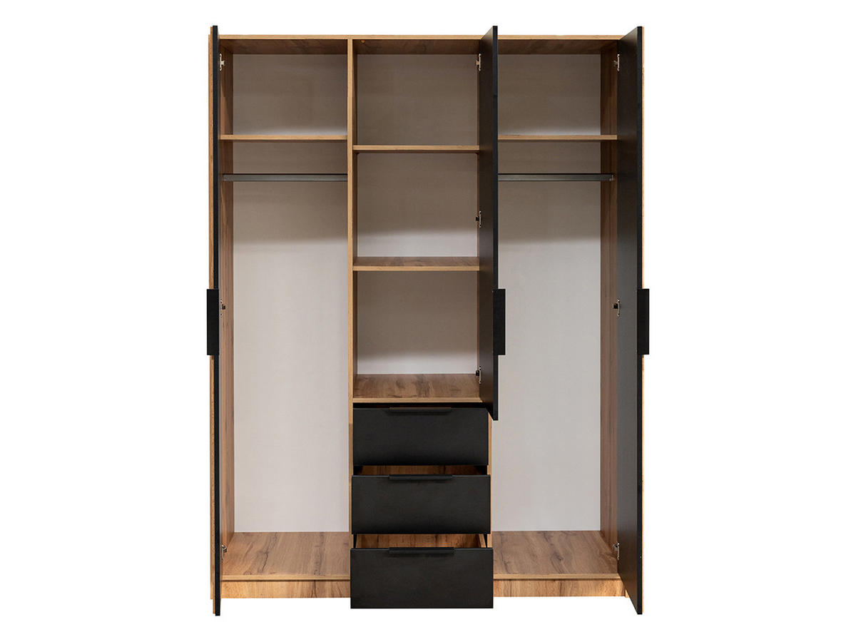 KLEIDERSCHRANK Bali Lux D3 - Weiß, Holzwerkstoff/Metall (150/200/58cm) - MIRJAN24