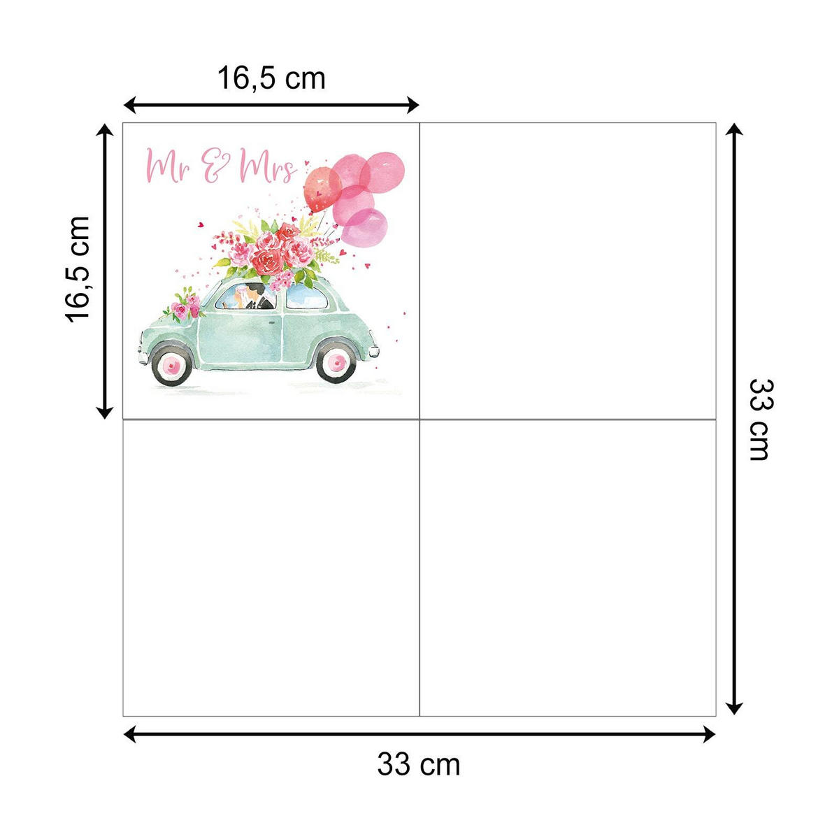 PAPIER SERVIETTEN Congratulation 33 x 33 cm 20er Set - Rosa/Grün, Papier (33/33cm) - PPD