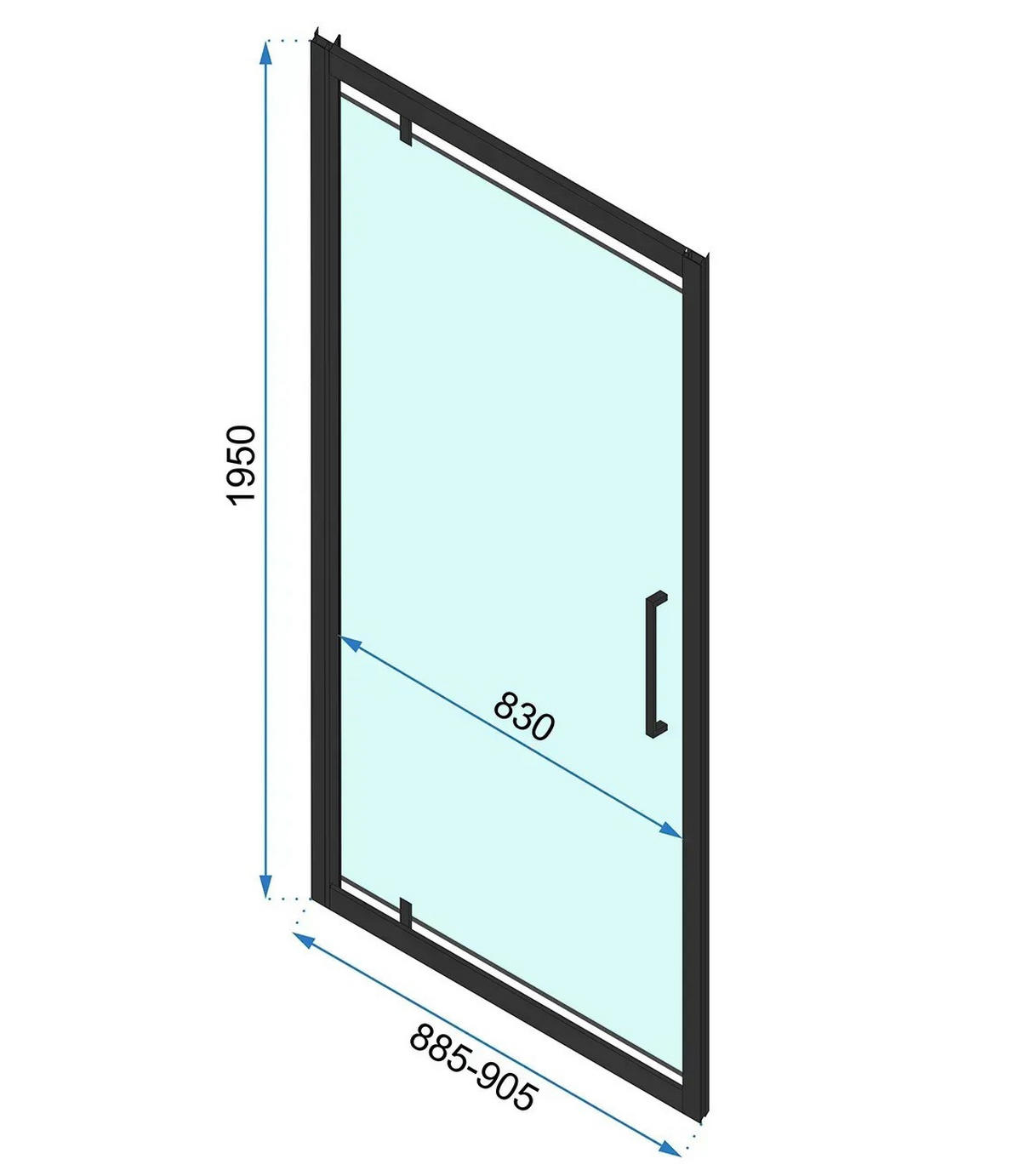 DUSCHTÜR Rea Rapid Swing Chrom 90 - Chromfarben, Glas (90.5/195cm) - REA